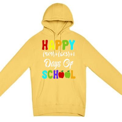 Happy 100 Days Of School Multiplication Math Teacher Funny Gift Premium Pullover Hoodie