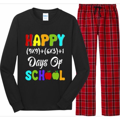 Happy 100 Days Of School Multiplication Math Teacher Funny Gift Long Sleeve Pajama Set