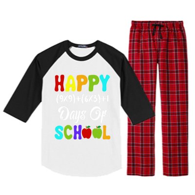 Happy 100 Days Of School Multiplication Math Teacher Funny Gift Raglan Sleeve Pajama Set