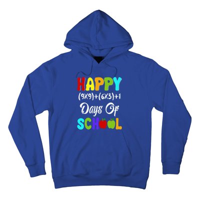 Happy 100 Days Of School Multiplication Math Teacher Funny Gift Hoodie