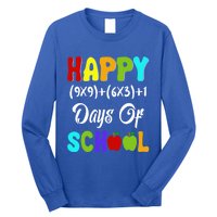 Happy 100 Days Of School Multiplication Math Teacher Funny Gift Long Sleeve Shirt