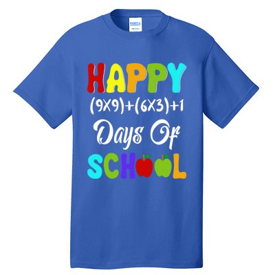 Happy 100 Days Of School Multiplication Math Teacher Funny Gift Tall T-Shirt