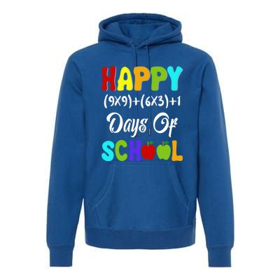 Happy 100 Days Of School Multiplication Math Teacher Funny Gift Premium Hoodie