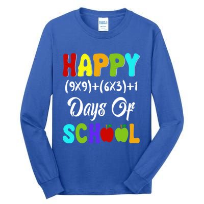 Happy 100 Days Of School Multiplication Math Teacher Funny Gift Tall Long Sleeve T-Shirt