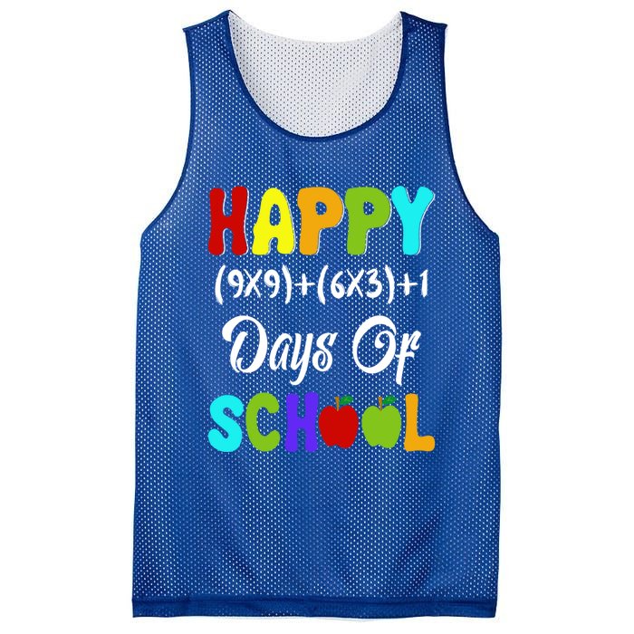 Happy 100 Days Of School Multiplication Math Teacher Funny Gift Mesh Reversible Basketball Jersey Tank