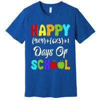 Happy 100 Days Of School Multiplication Math Teacher Funny Gift Premium T-Shirt