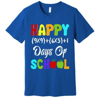 Happy 100 Days Of School Multiplication Math Teacher Funny Gift Premium T-Shirt