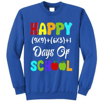 Happy 100 Days Of School Multiplication Math Teacher Funny Gift Tall Sweatshirt