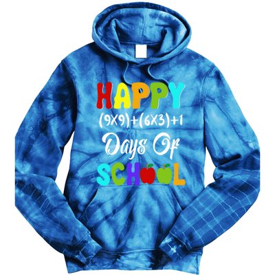 Happy 100 Days Of School Multiplication Math Teacher Funny Gift Tie Dye Hoodie