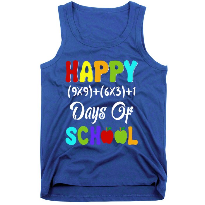 Happy 100 Days Of School Multiplication Math Teacher Funny Gift Tank Top