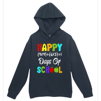 Happy 100 Days Of School Multiplication Math Teacher Funny Gift Urban Pullover Hoodie