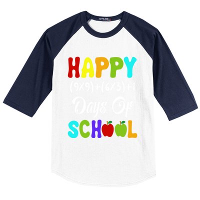 Happy 100 Days Of School Multiplication Math Teacher Funny Gift Baseball Sleeve Shirt