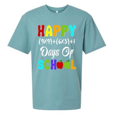 Happy 100 Days Of School Multiplication Math Teacher Funny Gift Sueded Cloud Jersey T-Shirt