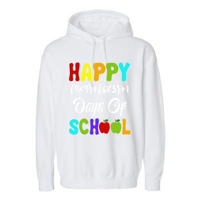 Happy 100 Days Of School Multiplication Math Teacher Funny Gift Garment-Dyed Fleece Hoodie