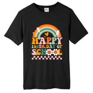 Happy 100 Days Of School Teacher Retro Groovy 100th Day Gift Tall Fusion ChromaSoft Performance T-Shirt