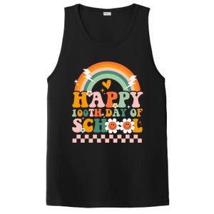 Happy 100 Days Of School Teacher Retro Groovy 100th Day Gift PosiCharge Competitor Tank