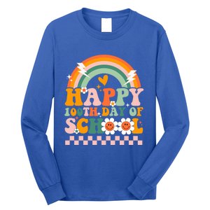 Happy 100 Days Of School Teacher Retro Groovy 100th Day Gift Long Sleeve Shirt