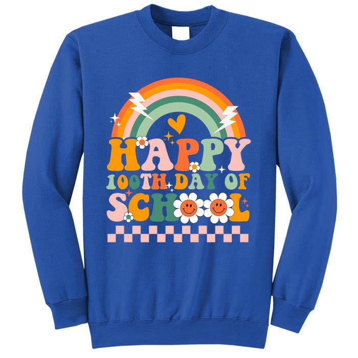 Happy 100 Days Of School Teacher Retro Groovy 100th Day Gift Sweatshirt