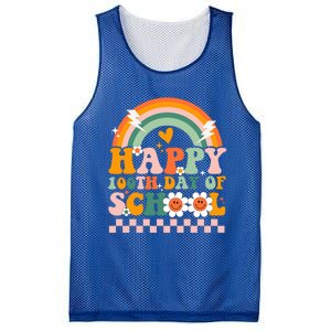 Happy 100 Days Of School Teacher Retro Groovy 100th Day Gift Mesh Reversible Basketball Jersey Tank