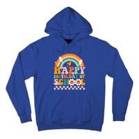 Happy 100 Days Of School Teacher Retro Groovy 100th Day Gift Tall Hoodie