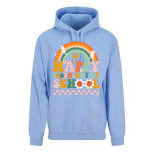 Happy 100 Days Of School Teacher Retro Groovy 100th Day Gift Unisex Surf Hoodie