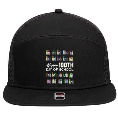 Happy 100th Day Of School Student Gift 100 Days Of School 7 Panel Mesh Trucker Snapback Hat