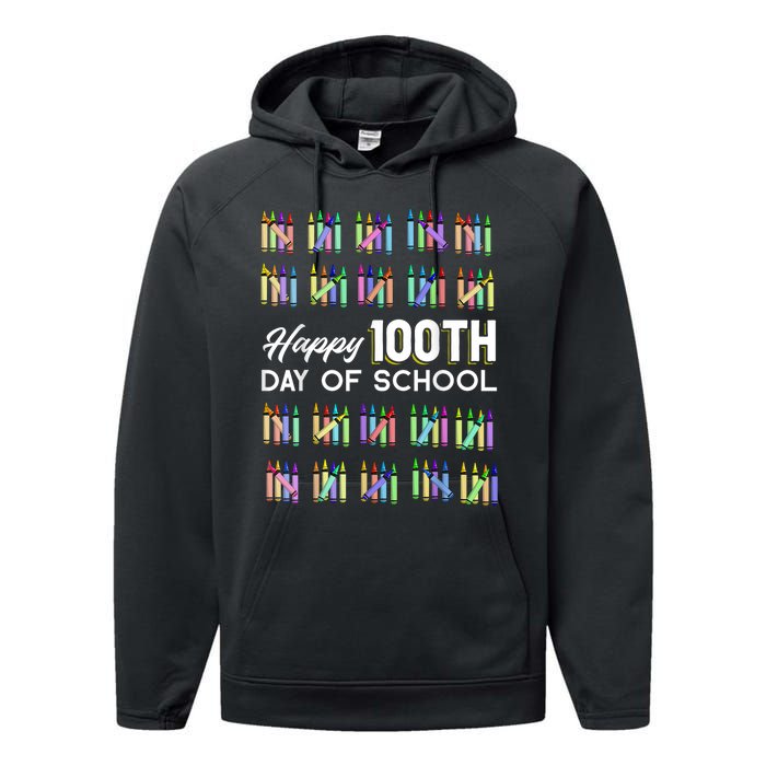 Happy 100th Day Of School Student Gift 100 Days Of School Performance Fleece Hoodie