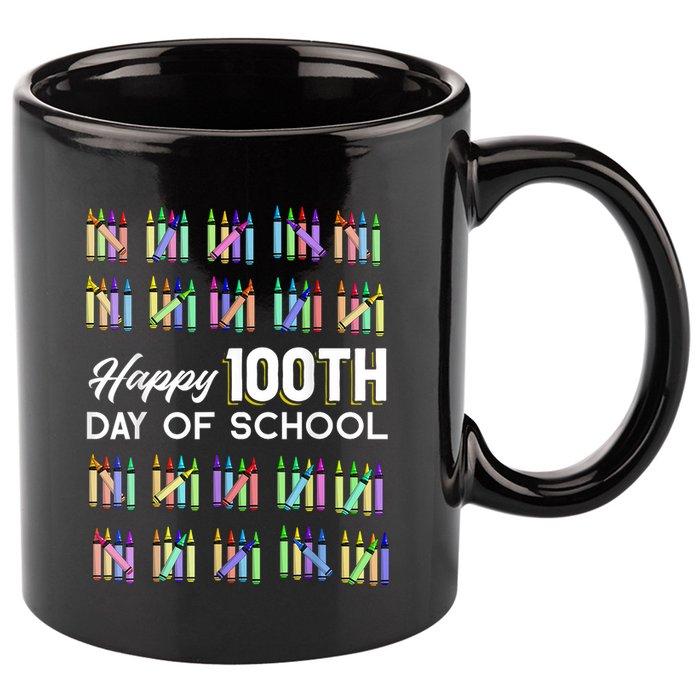 Happy 100th Day Of School Student Gift 100 Days Of School 11oz C Handle Ceramic Mug