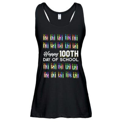Happy 100th Day Of School Student Gift 100 Days Of School Ladies Essential Flowy Tank