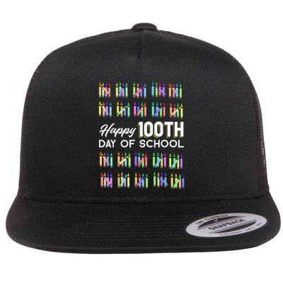 Happy 100th Day Of School Student Gift 100 Days Of School Flatbill Hat