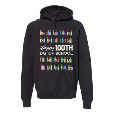 Happy 100th Day Of School Student Gift 100 Days Of School Premium Hoodie