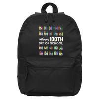Happy 100th Day Of School Student Gift 100 Days Of School 16 in Basic Backpack