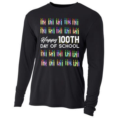 Happy 100th Day Of School Student Gift 100 Days Of School Cooling Performance Long Sleeve Crew