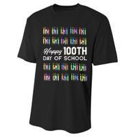 Happy 100th Day Of School Student Gift 100 Days Of School Performance Sprint T-Shirt