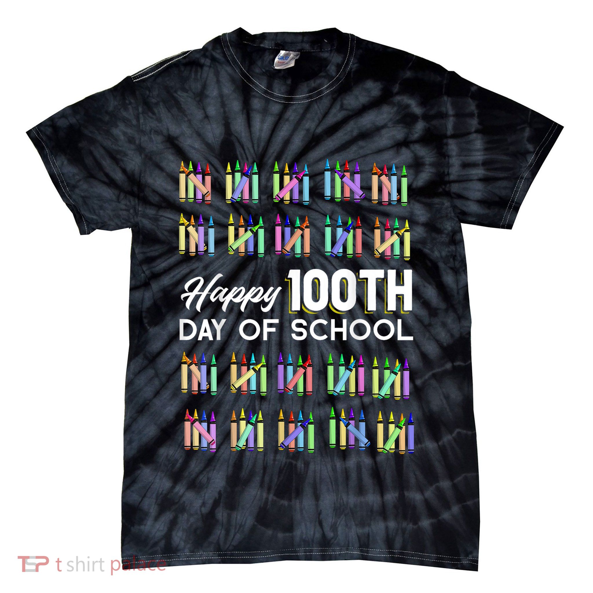 Happy 100th Day Of School Student Gift 100 Days Of School Tie-Dye T-Shirt