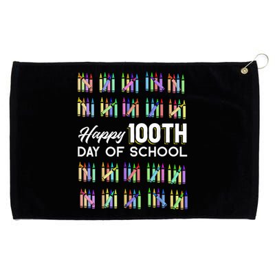 Happy 100th Day Of School Student Gift 100 Days Of School Grommeted Golf Towel