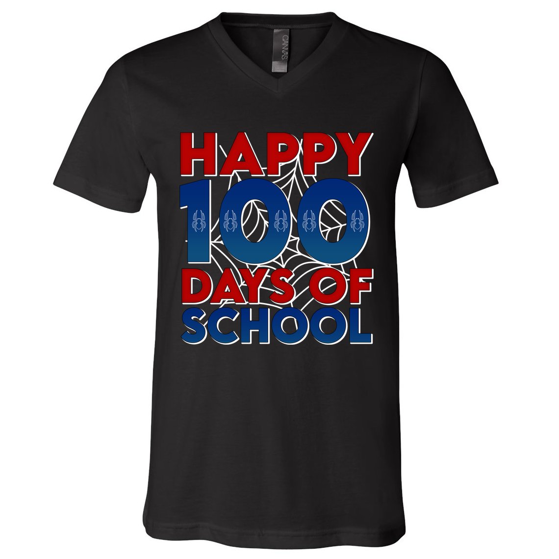 Happy 100 Days Of School Cute Superhero V-Neck T-Shirt