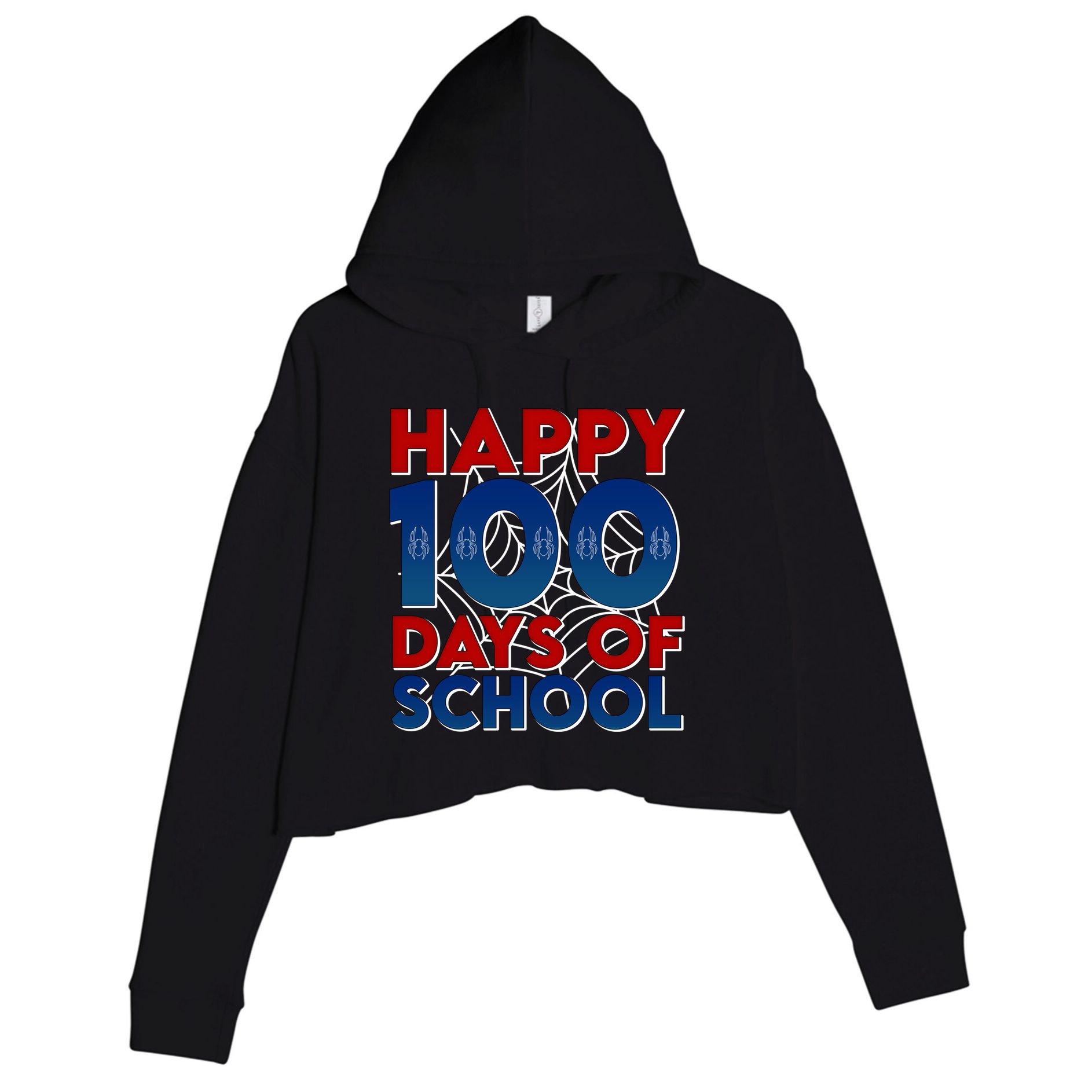 Happy 100 Days Of School Cute Superhero Crop Fleece Hoodie