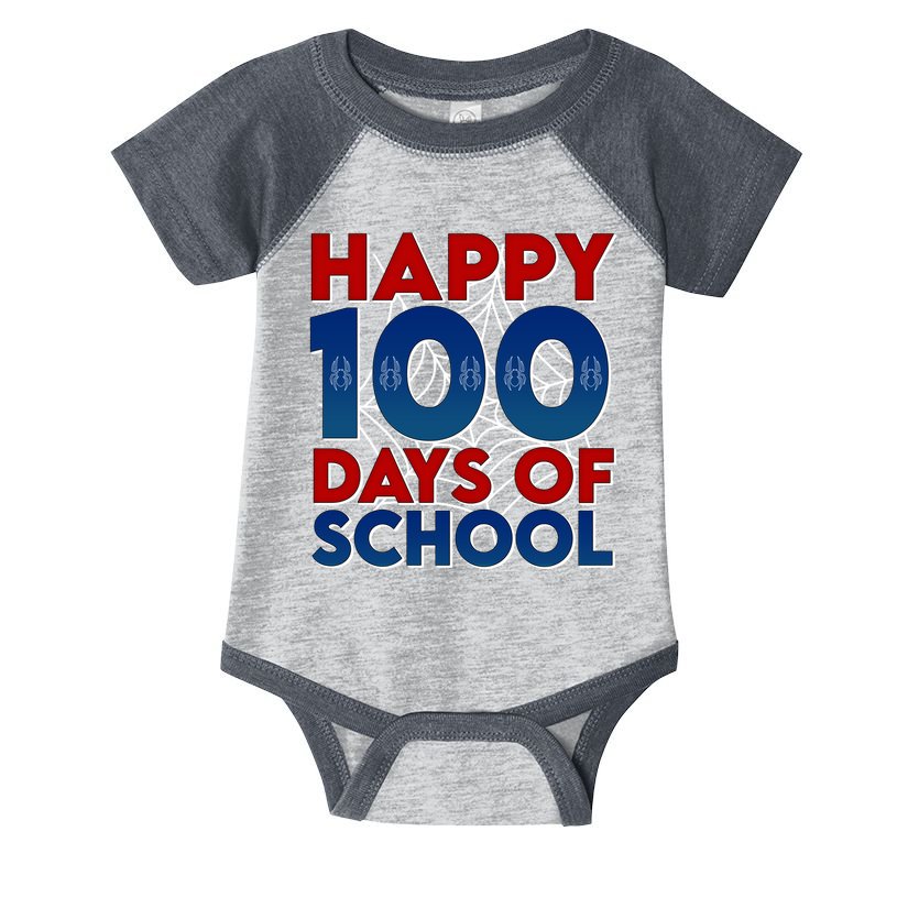 Happy 100 Days Of School Cute Superhero Infant Baby Jersey Bodysuit