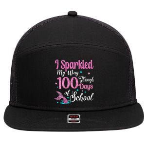 HAPPY 100TH DAY I SPARKLED MY WAY THROUGH 100 DAYS OF SCHOOL 7 Panel Mesh Trucker Snapback Hat