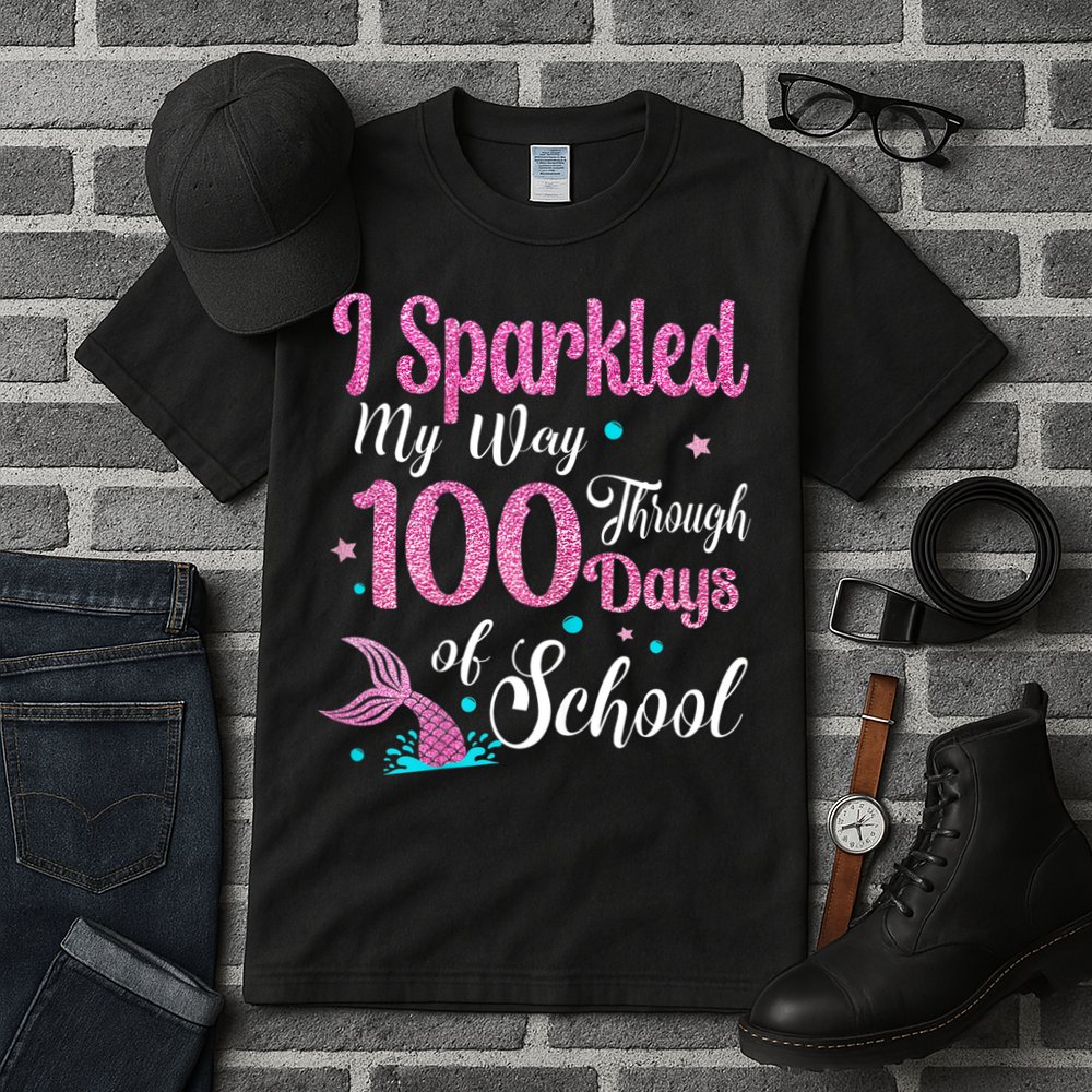 HAPPY 100TH DAY I SPARKLED MY WAY THROUGH 100 DAYS OF SCHOOL Tall T-Shirt
