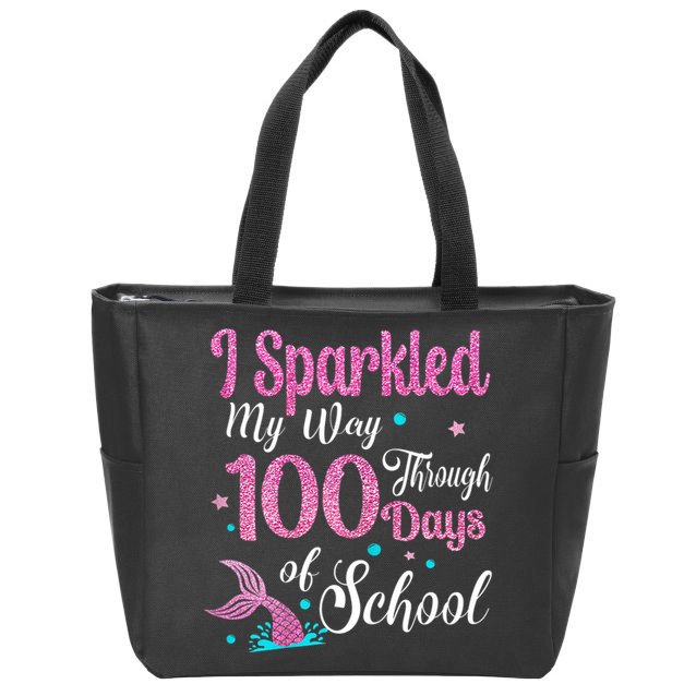 HAPPY 100TH DAY I SPARKLED MY WAY THROUGH 100 DAYS OF SCHOOL Zip Tote Bag