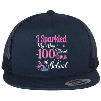 HAPPY 100TH DAY I SPARKLED MY WAY THROUGH 100 DAYS OF SCHOOL Flat Bill Trucker Hat