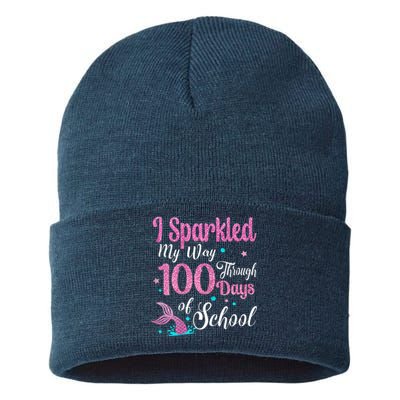 HAPPY 100TH DAY I SPARKLED MY WAY THROUGH 100 DAYS OF SCHOOL Sustainable Knit Beanie