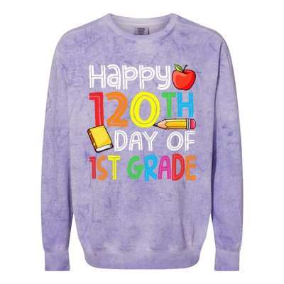 Happy 120 Days 1st Grade Colorblast Crewneck Sweatshirt