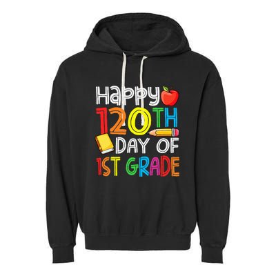 Happy 120 Days 1st Grade Garment-Dyed Fleece Hoodie