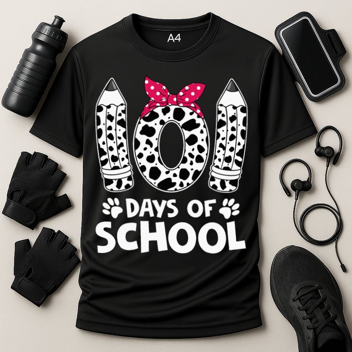 Happy 101 Days Of School Funny Student Teacher Gifts Cooling Performance Crew T-Shirt
