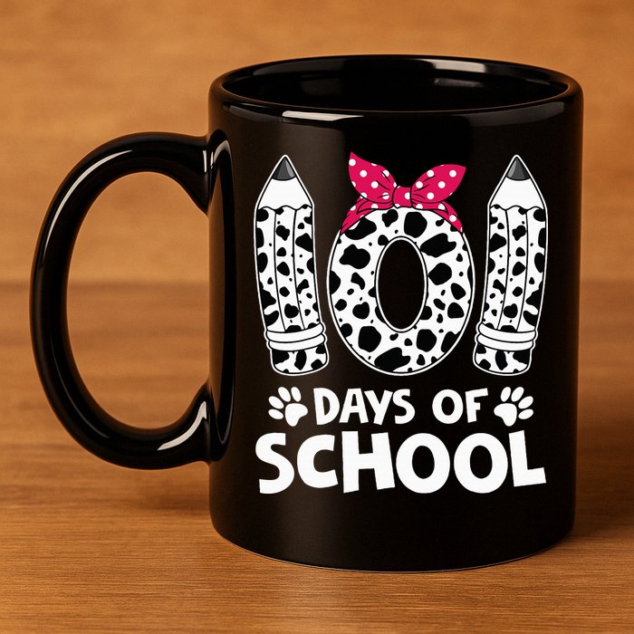 Happy 101 Days Of School Funny Student Teacher Gifts 11oz C Handle Ceramic Mug
