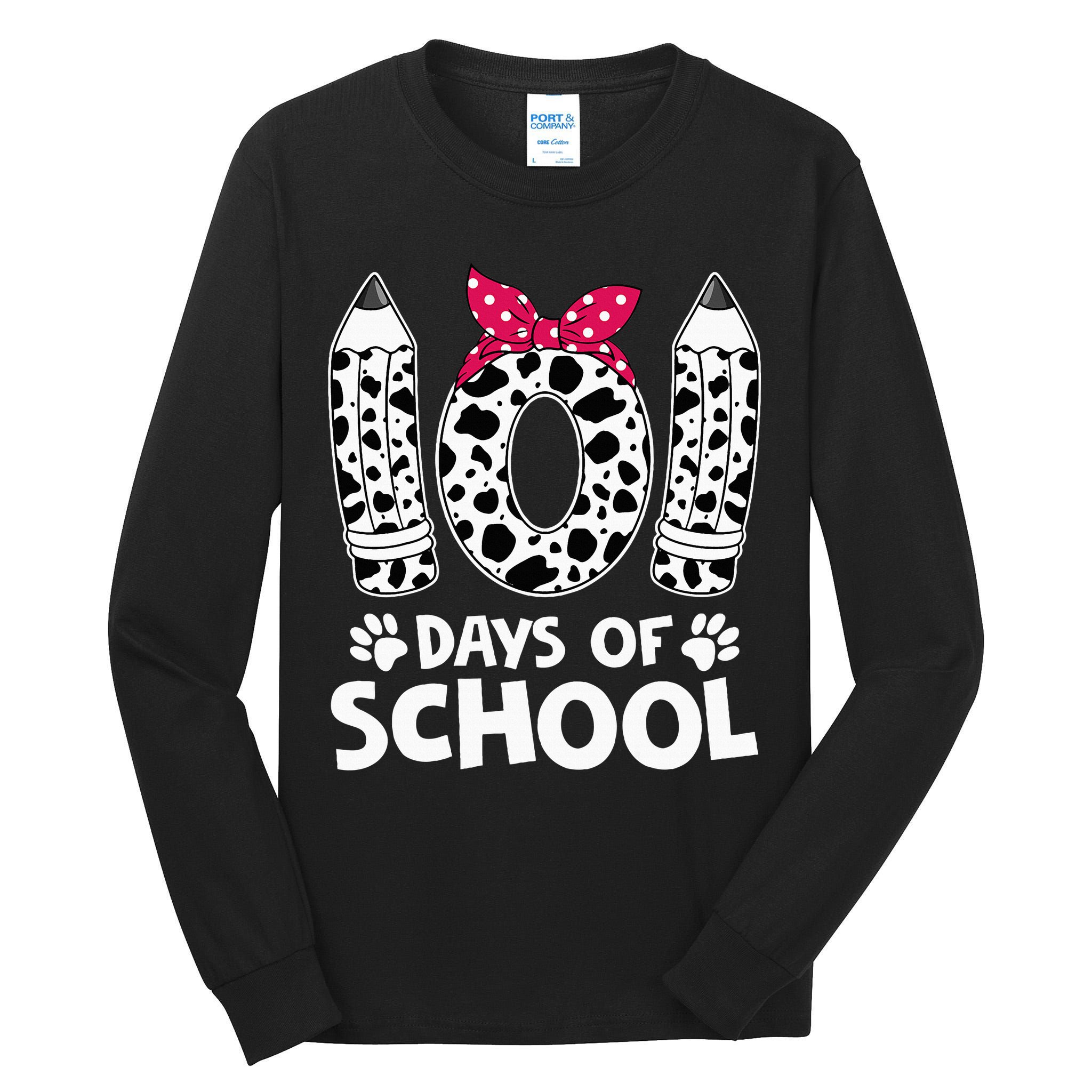 Happy 101 Days Of School Funny Student Teacher Gifts Tall Long Sleeve T-Shirt