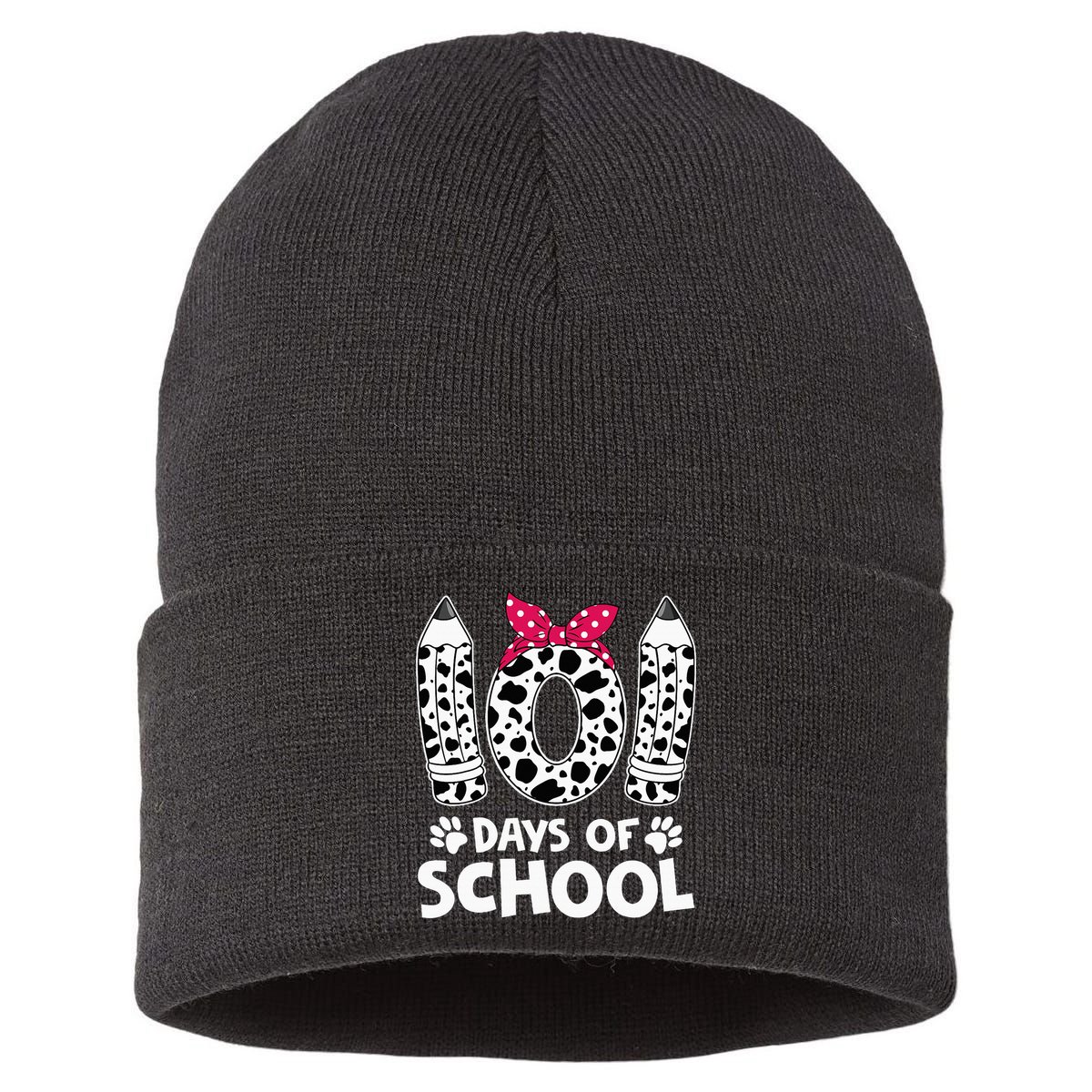 Happy 101 Days Of School Funny Student Teacher Gifts Sustainable Knit Beanie